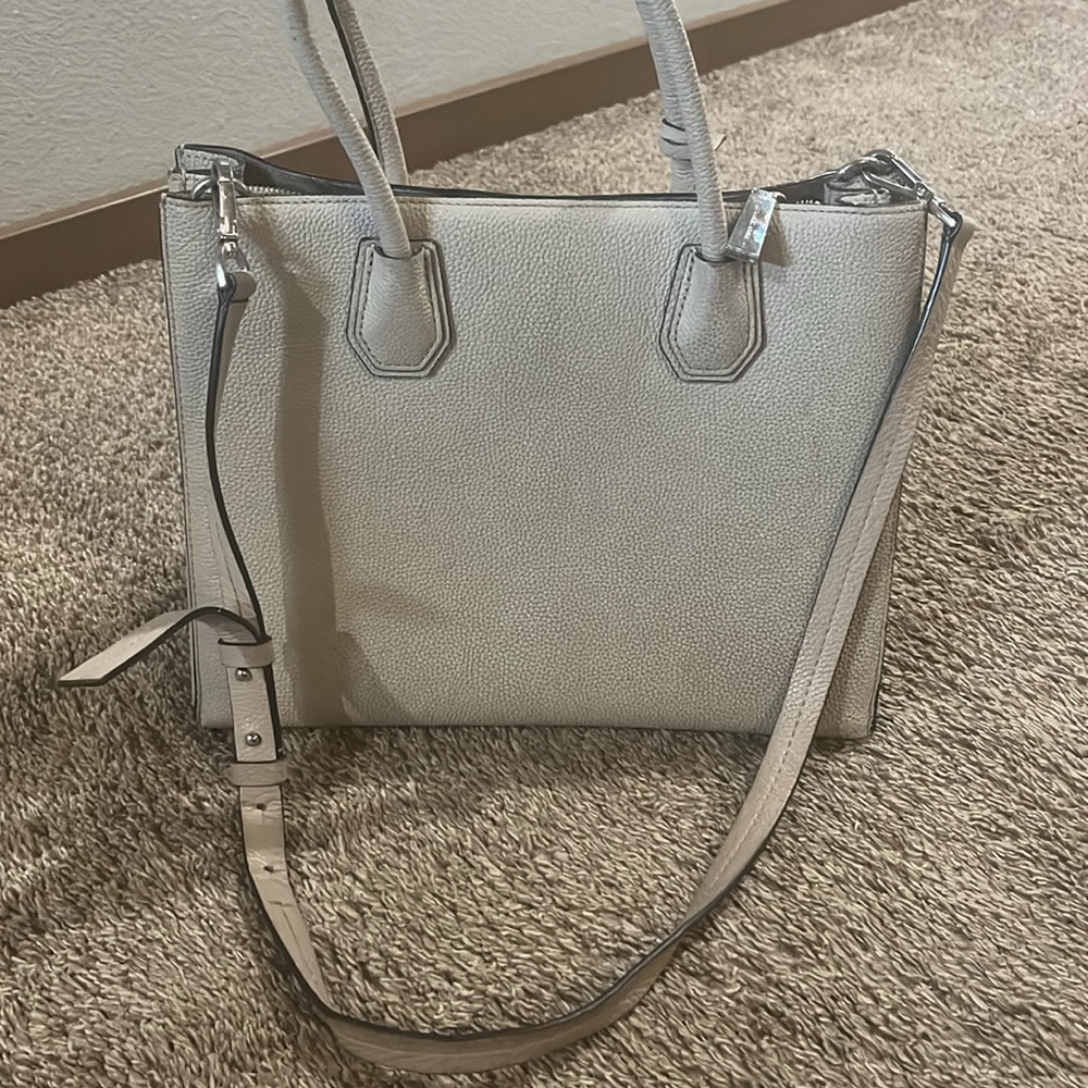 Michael Kors Gray Satchel with Structured Design and Silver Hardware - Picture 6 of 7